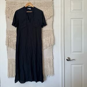 Frame Lace Up Midi Silk Blend Dress